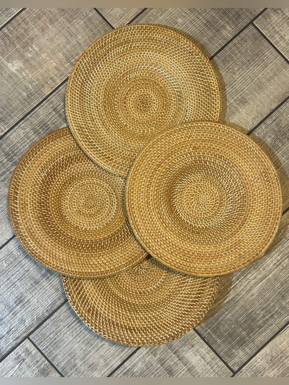 Rattan Placemats Natural Woven 4ct